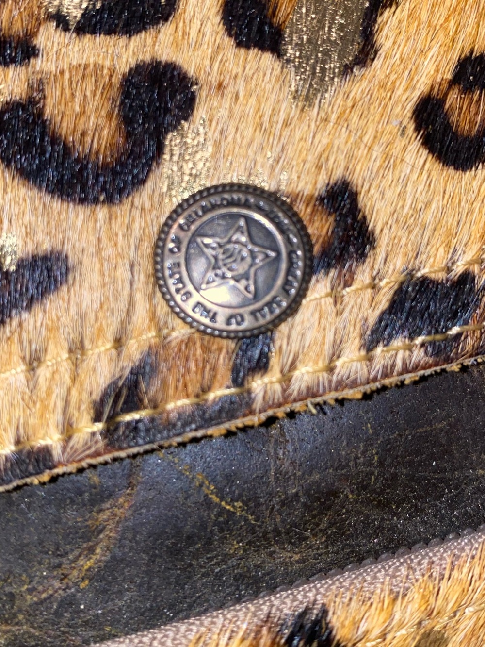 Myra Bag Tamer Canvas and Hairon Leopard Print Crossbody in Brown and Black - Picture 9 of 9